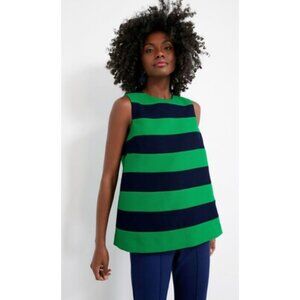 Tuckernuck Green and Navy Striped Blouse
